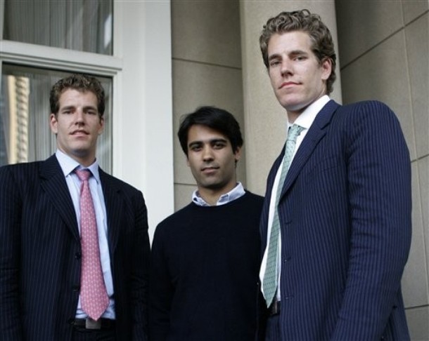  Narendra y los gemelos Winklevoss 